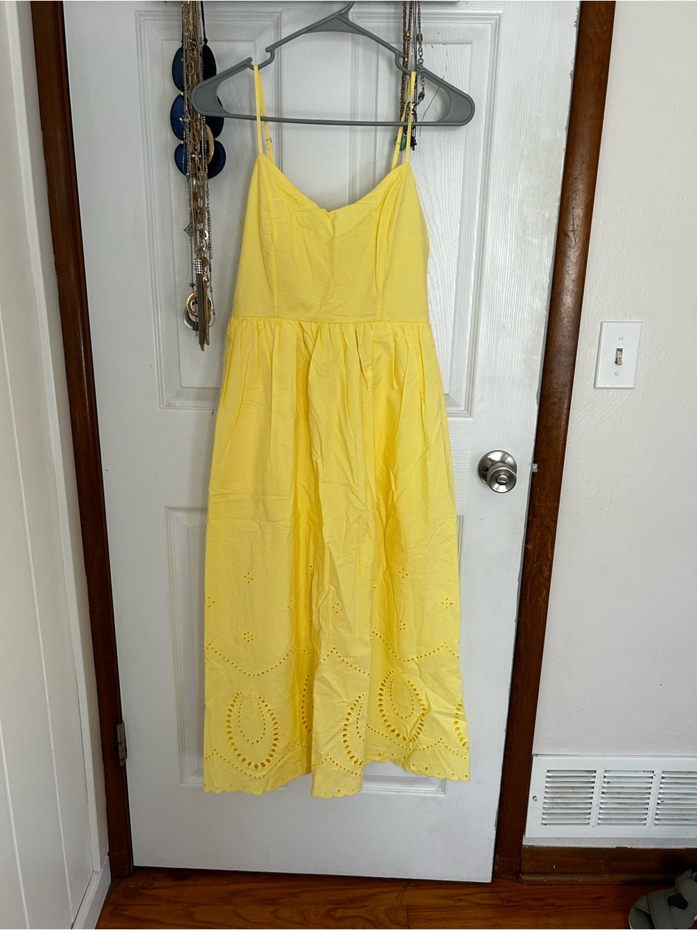 Calypso St. Barth Yellow Eyelet Midi Dress